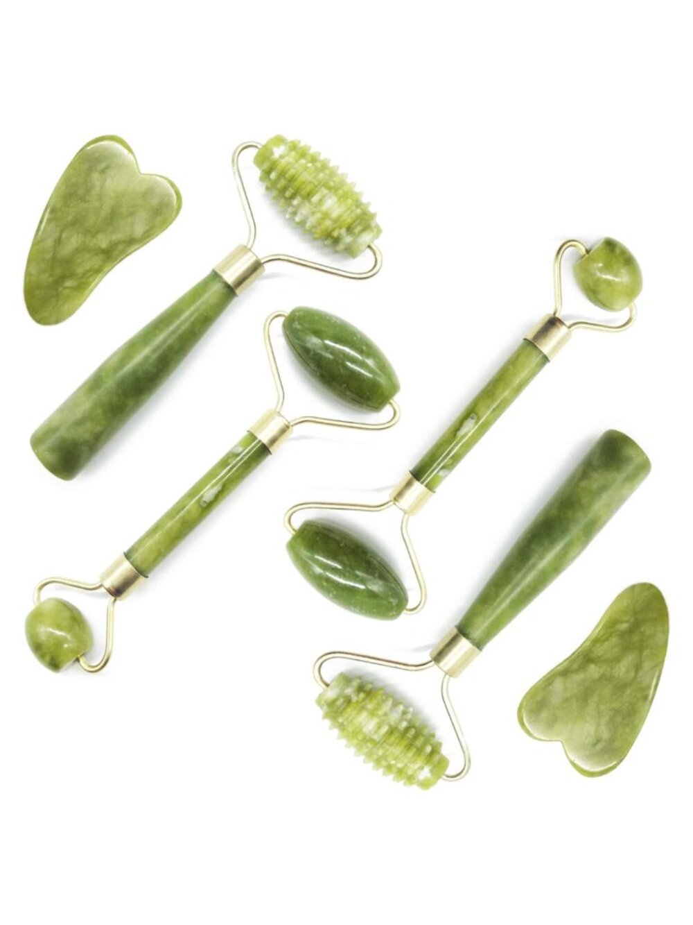 Jade Roller Facial Massage Tool Kit 6PCS Anti Aging Skin Care Set